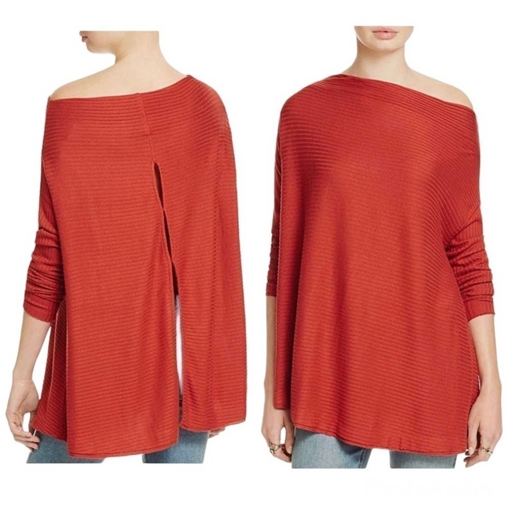 FREE People Lover Rib Split Back Cowl Neck Pullover Sweater Size XS